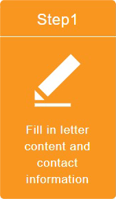 Step1 Fill in letter content and contact information