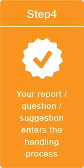 Step4 Your report /question /suggestion enters the handling process